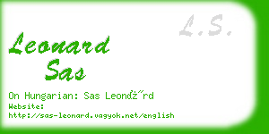 leonard sas business card